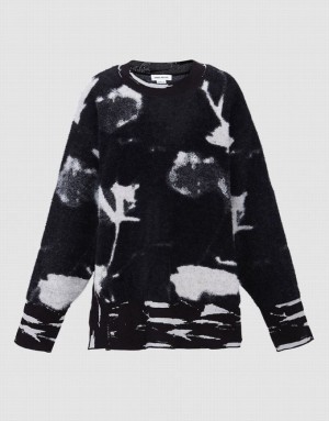 Urban Revivo Abstract Print Women's Sweaters Black | BECQYDA-84