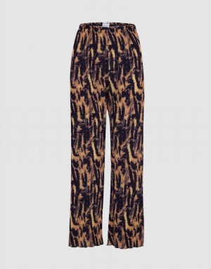 Urban Revivo Allover Print Straight Women's Pants Grey | RKPOYJM-78