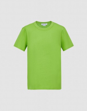 Urban Revivo Basic Crew Neck Women's T-Shirts Light Green | HEBYZCU-70