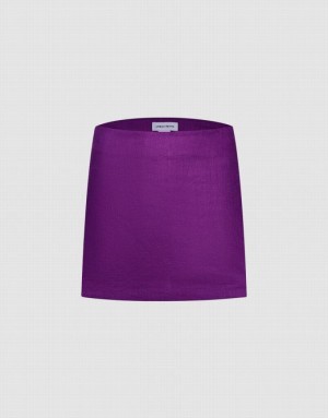 Urban Revivo Basic Skort Women's Shorts Purple | VMXFRZS-52