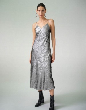 Urban Revivo Cami A-Line Women's Dress Silver | TLPHSCB-57