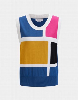 Urban Revivo Colorblock Women's Tank Top Multicolor | LTZVCIR-01