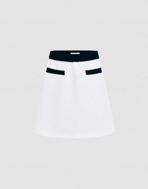 Urban Revivo Contrast Trim Mini Women's Skirts White | HEPZOIK-57