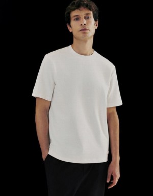 Urban Revivo Crew Neck Straight Men's T-Shirts White | YANLIQS-35