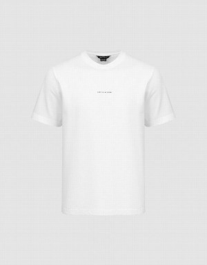 Urban Revivo Crew Neck Straight Men's T-Shirts White | VUJOECR-69