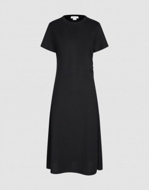 Urban Revivo Crew Neck Straight Women's Dress Black | UWFKCRV-54