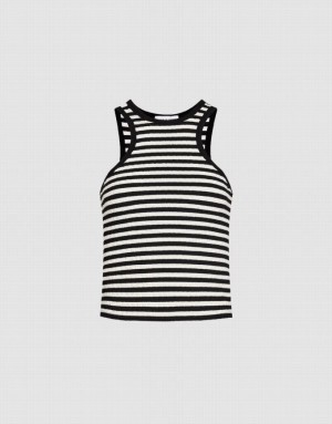 Urban Revivo Crew Neck Women's Tank Top Stripes | INGJWSC-72