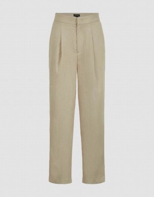 Urban Revivo Cropped Carrot Fit Women's Pants Khaki | NRHTVYQ-12