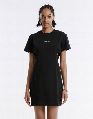 Urban Revivo Cut Out Letter Mini Women's Mini Dress Black | DMJHOSR-62