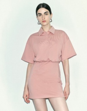 Urban Revivo Dolman Sleeve Straight Women's Dress Pink | WOTUHGV-80