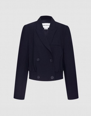 Urban Revivo Double Breasted Women's Blazers Black | SOBZQFX-18