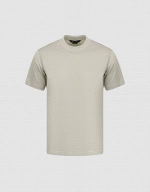 Urban Revivo Drop Shoulder Sleeve Crew Neck Men's T-Shirts Grey | DMPAGYK-93