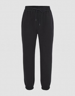 Urban Revivo Elastic Waist Men's Joggers Black | FJUBYCV-69