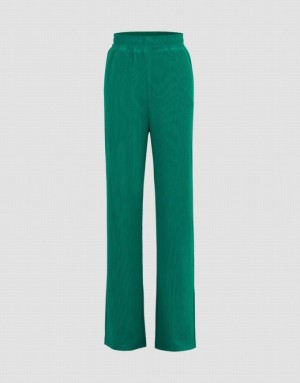 Urban Revivo Elastic Waist Straight Women's Pants Green | JTORYKB-37