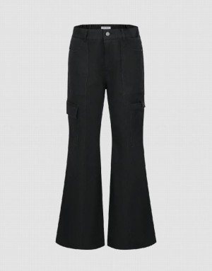 Urban Revivo Flare Women's Pants Black | EFRVHTN-46