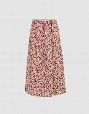 Urban Revivo Floral Print A-Line Women's Skirts Multicolor | SMZUTYV-59