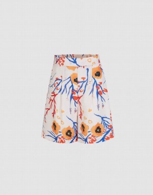 Urban Revivo Floral Print Satin Women's Shorts Multicolor | UTOHSZL-24