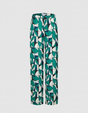 Urban Revivo Geometric Print Wide Leg Women's Pants Multicolor | GZARTSW-52