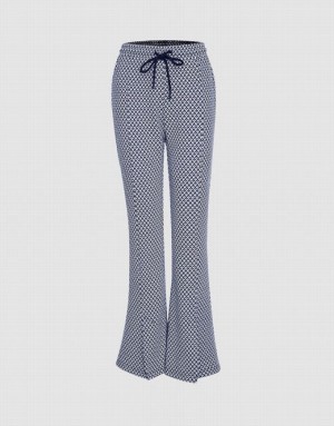 Urban Revivo Houndstooth Flare Women's Pants Grey | WNTDYAU-23