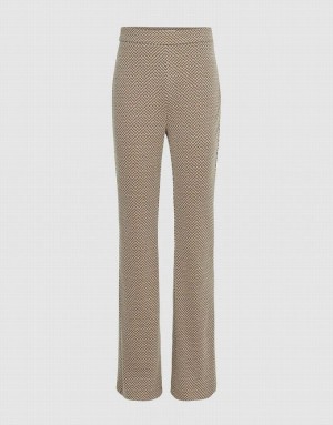 Urban Revivo Knitted Flare Women's Pants Brown | DLZUKBW-57