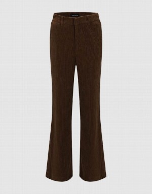 Urban Revivo Knitted Flare Women's Pants Coffee | CLFKPRU-21