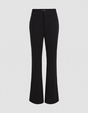 Urban Revivo Knitted Flare Women's Pants Black | LKIRSNM-58