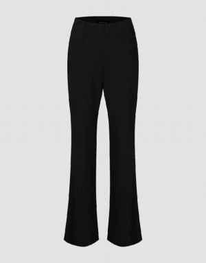 Urban Revivo Knitted Flare Women's Pants Black | LHEWVXP-04