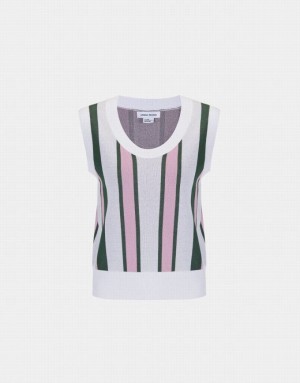 Urban Revivo Knitted Women's Tank Top Stripes | HVFPGAY-23