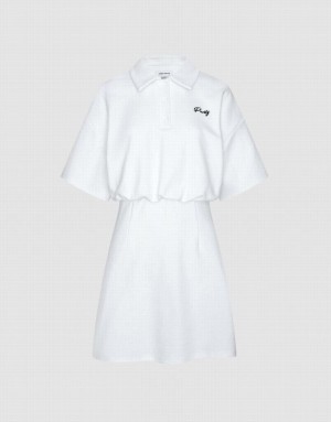 Urban Revivo Letter Detail Women's Casual Dress White | LAIDCKQ-06