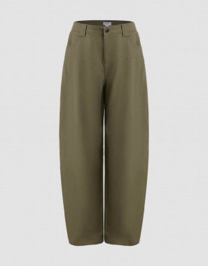 Urban Revivo Loose Carrot Fit Women's Pants Green | RIYFPBE-31