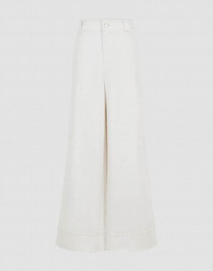 Urban Revivo Loose Straight Women's Pants White | XVNTMWE-34