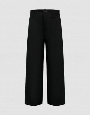 Urban Revivo Loose Wide-Leg Women's Pants Black | OLUHRJC-02