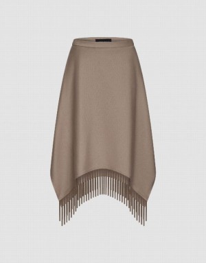 Urban Revivo Midi A-Line With Tassel Women's Skirts Brown | MVZEWOA-56