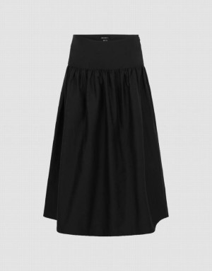 Urban Revivo Midi A-Line Women's Skirts Black | RBXFSUO-90