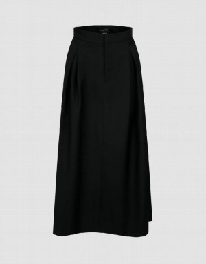 Urban Revivo Midi A-Line Women's Skirts Black | WHBGZJE-48