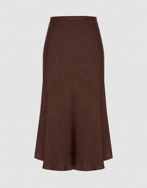 Urban Revivo Midi Fishtail Women's Skirts Brown | GUYTRMZ-62