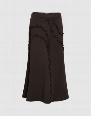 Urban Revivo Midi Fishtail Women's Skirts Brown | TQPGRIK-13