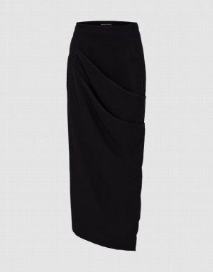 Urban Revivo Midi Skinny-Fit Women's Skirts Black | VKPGDRN-08