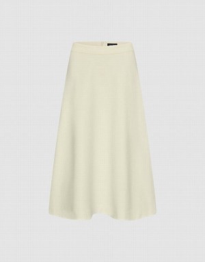 Urban Revivo Midi Straight Women's Skirts White | ZRXCWPT-14