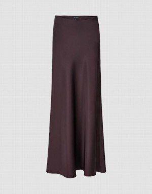 Urban Revivo Midi Straight Women's Skirts Purple | YSUDMZR-34