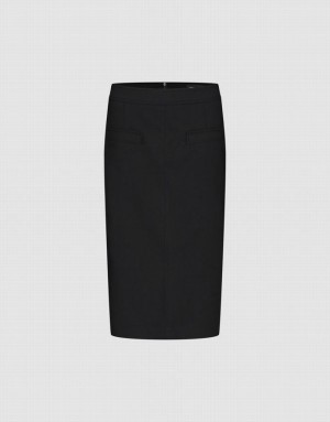 Urban Revivo Midi Straight Women's Skirts Black | ULHDWIK-47