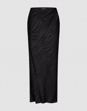 Urban Revivo Midi Straight Women's Skirts Black | RGFUCTQ-70