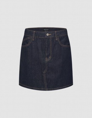 Urban Revivo Mini A-Line Women's Denim Skirt Blue | PFUZDWR-90