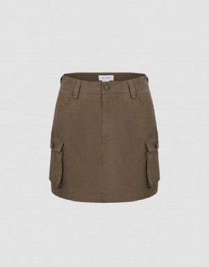 Urban Revivo Mini A-Line Women's Skirts Coffee | CQGAVOZ-25