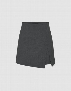 Urban Revivo Mini A-Line Women's Skirts Dark Grey | ONBYQSL-86