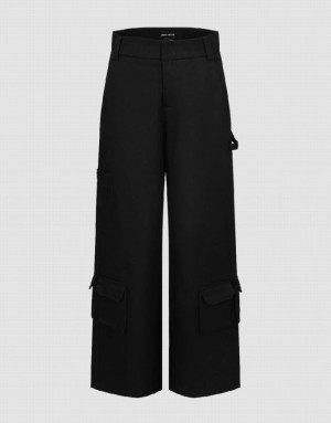 Urban Revivo Multi-Pocket Carrot Fit Women's Pants Black | JATOCDP-48