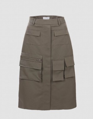 Urban Revivo Multi Utility Pocket Women's Skirts Khaki | HVGIOPK-71