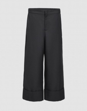 Urban Revivo One Pocket Wide Leg Women's Pants Black | FBZNUSO-93