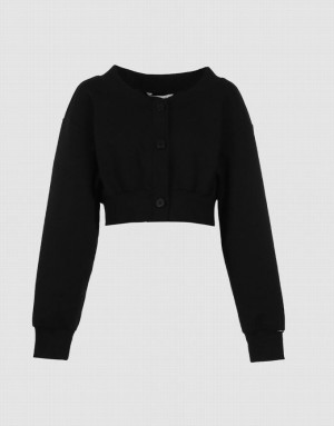 Urban Revivo Plain Button Front Women's Jacket Black | LURMOVP-71