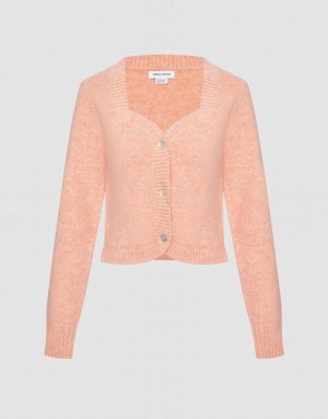 Urban Revivo Plain Button Up Women's Cardigan Coral | IVPRHQZ-46